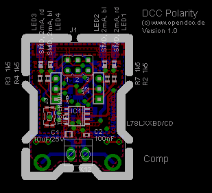 Layout DCC Tester SMD, Spur H0